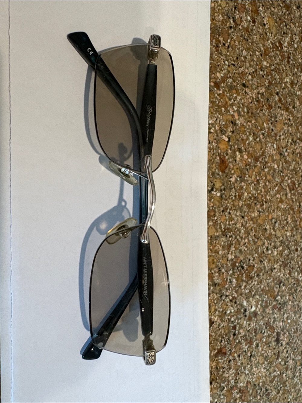 Brighton Rimless Sunglasses in Black with Gray-Tinted Lenses